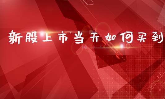 新股上市当天如何买到_https://m.letulww.com_期货交易策略_第1张