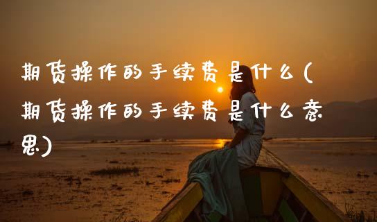期货操作的手续费是什么(期货操作的手续费是什么意思)_https://m.letulww.com_期货开户保证金_第1张