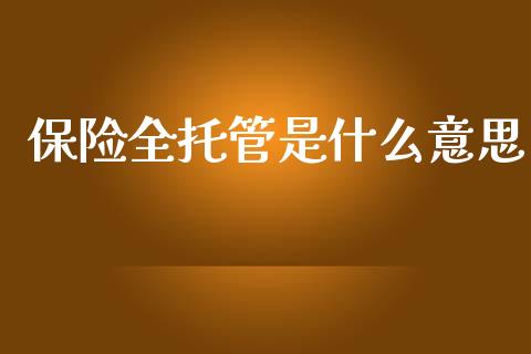 保险全托管是什么意思_https://m.letulww.com_期货交易软件_第1张