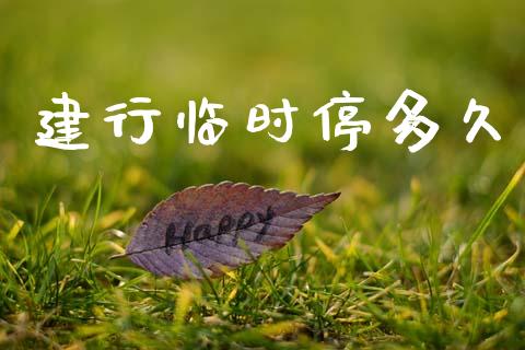 建行临时停多久_https://m.letulww.com_股指期货交易时间_第1张
