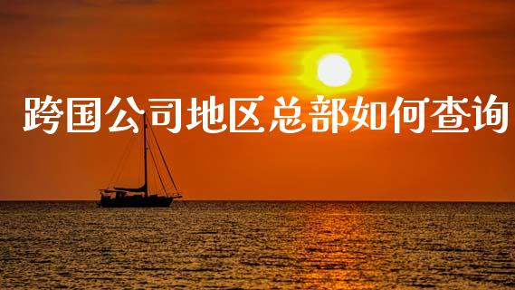 跨国公司地区总部如何查询_https://m.letulww.com_期货交易策略_第1张