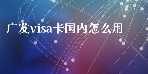 广发visa卡国内怎么用_https://m.letulww.com_期货交易策略_第1张