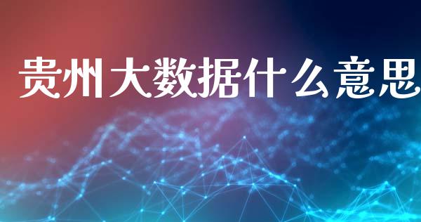 贵州大数据什么意思_https://m.letulww.com_股指期货交易时间_第1张