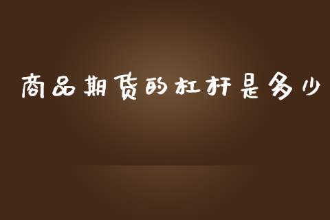 商品期货的杠杆是多少_https://m.letulww.com_股指期货交易时间_第1张