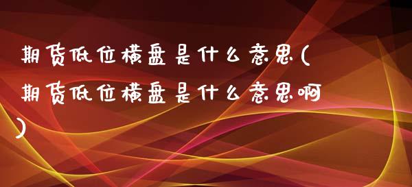 期货低位横盘是什么意思(期货低位横盘是什么意思啊)_https://m.letulww.com_期货交易策略_第1张