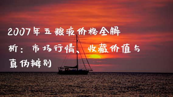 2007年五粮液价格全解析：市场行情、收藏价值与真伪辨别_https://m.letulww.com_期货交易软件_第1张