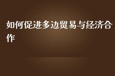 如何促进多边贸易与经济合作_https://m.letulww.com_期货开户保证金_第1张