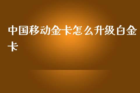 中国移动金卡怎么升级白金卡_https://m.letulww.com_股指期货交易时间_第1张