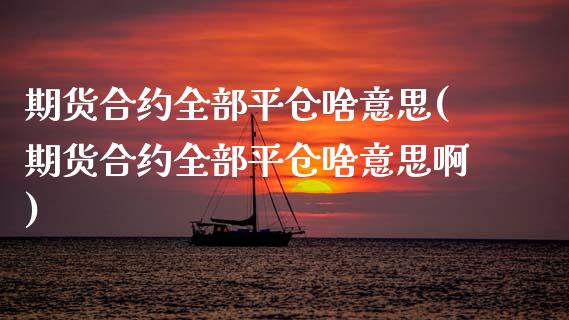 期货合约全部平仓啥意思(期货合约全部平仓啥意思啊)_https://m.letulww.com_期货交易软件_第1张