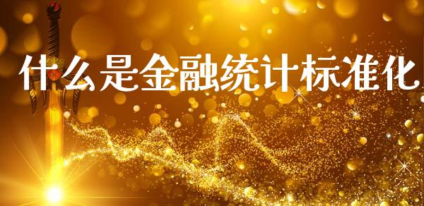什么是金融统计标准化_https://m.letulww.com_期货开户保证金_第1张
