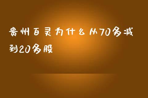 贵州百灵为什么从70多减到20多股_https://m.letulww.com_股指期货交易时间_第1张