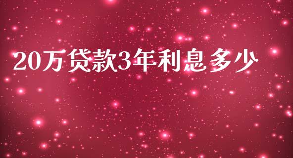 20万贷款3年利息多少_https://m.letulww.com_期货开户保证金_第1张