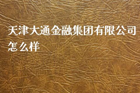 天津大通金融集团有限公司怎么样_https://m.letulww.com_期货交易软件_第1张