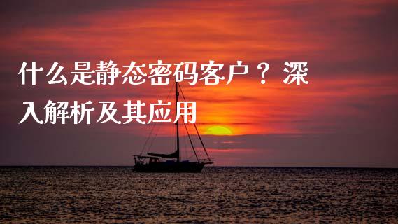 什么是静态密码客户？ 深入解析及其应用_https://m.letulww.com_期货交易软件_第1张