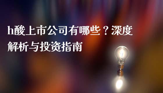 h酸上市公司有哪些？深度解析与投资指南_https://m.letulww.com_期货交易策略_第1张