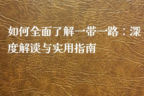 如何全面了解一带一路：深度解读与实用指南_https://m.letulww.com_期货交易软件_第1张