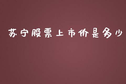 苏宁股票上市价是多少_https://m.letulww.com_期货交易软件_第1张