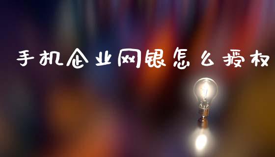 手机企业网银怎么授权_https://m.letulww.com_期货交易软件_第1张
