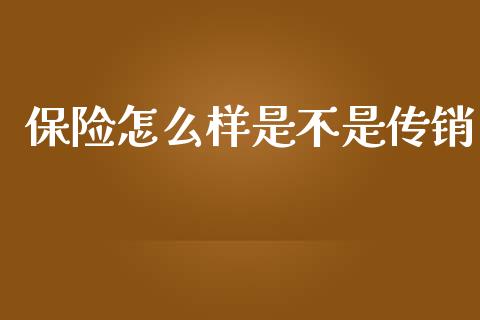 保险怎么样是不是传销_https://m.letulww.com_期货开户保证金_第1张