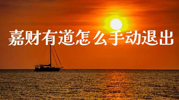 嘉财有道怎么手动退出_https://m.letulww.com_股指期货交易时间_第1张