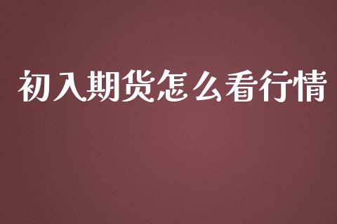 初入期货怎么看行情_https://m.letulww.com_期货交易策略_第1张