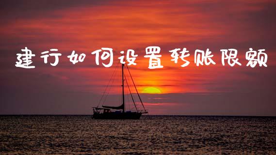 建行如何设置转账限额_https://m.letulww.com_期货开户保证金_第1张