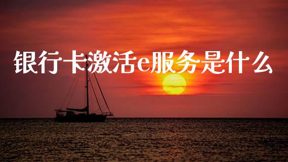 银行卡激活e服务是什么_https://m.letulww.com_期货交易策略_第1张