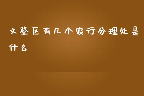 文登区有几个农行分理处是什么_https://m.letulww.com_股指期货交易时间_第1张
