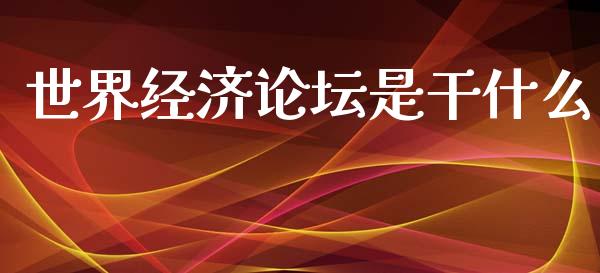 世界经济论坛是干什么_https://m.letulww.com_期货交易软件_第1张