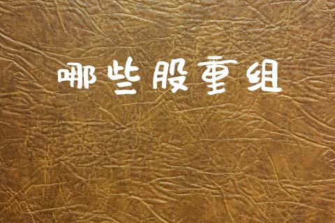 哪些股重组_https://m.letulww.com_期货交易策略_第1张