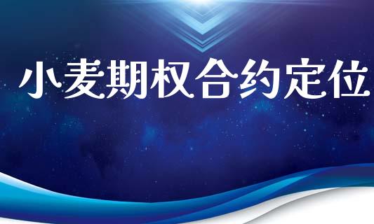 小麦期权合约定位_https://m.letulww.com_股指期货交易时间_第1张