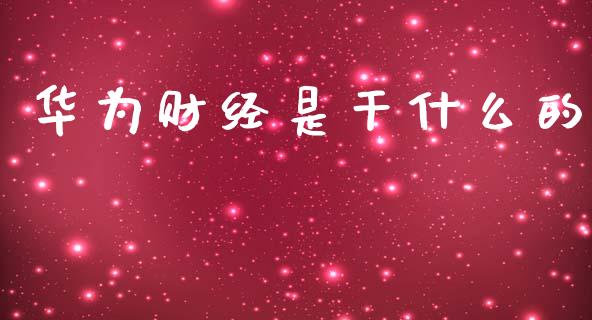 华为财经是干什么的_https://m.letulww.com_期货交易策略_第1张