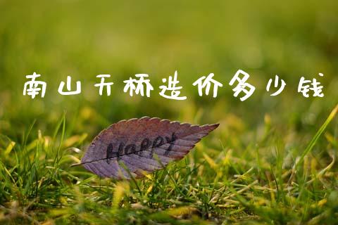 南山天桥造价多少钱_https://m.letulww.com_期货开户保证金_第1张