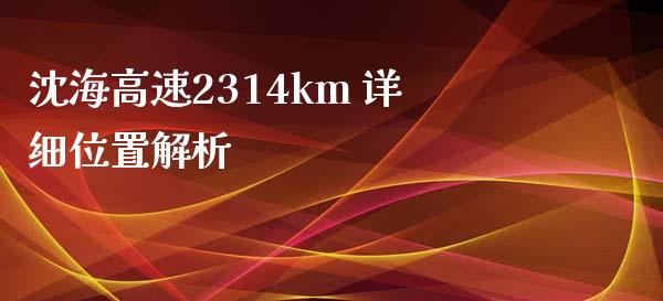 沈海高速2314km 详细位置解析_https://m.letulww.com_期货开户保证金_第1张