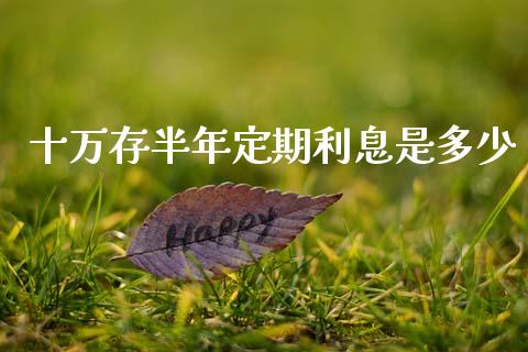 十万存半年定期利息是多少_https://m.letulww.com_期货交易策略_第1张