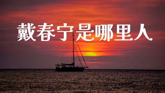 戴春宁是哪里人_https://m.letulww.com_期货开户保证金_第1张