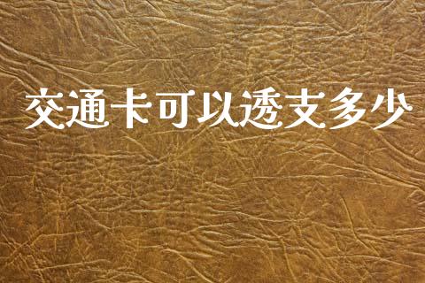 交通卡可以透支多少_https://m.letulww.com_股指期货交易时间_第1张