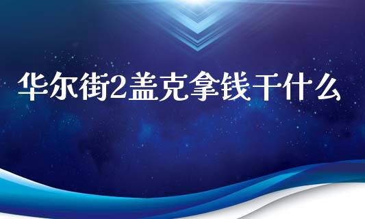 华尔街2盖克拿钱干什么_https://m.letulww.com_期货交易软件_第1张