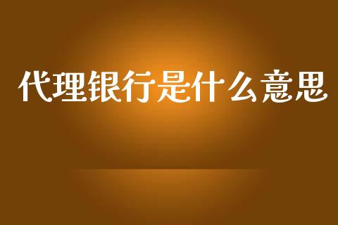 代理银行是什么意思_https://m.letulww.com_期货开户保证金_第1张