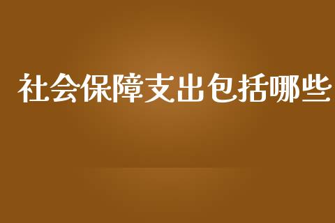 社会保障支出包括哪些_https://m.letulww.com_期货交易策略_第1张