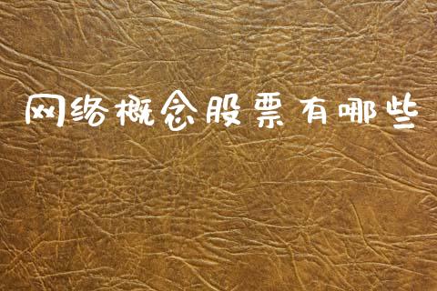 网络概念股票有哪些_https://m.letulww.com_股指期货交易时间_第1张