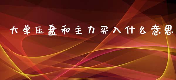 大单压盘和主力买入什么意思_https://m.letulww.com_期货交易策略_第1张