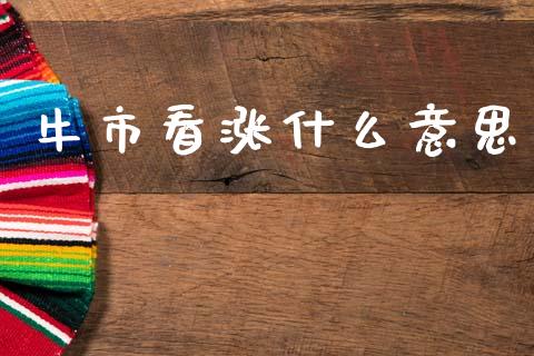 牛市看涨什么意思_https://m.letulww.com_期货交易策略_第1张
