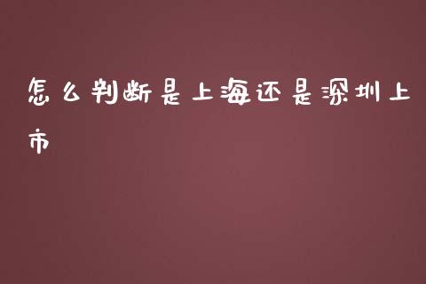 怎么判断是上海还是深圳上市_https://m.letulww.com_期货交易软件_第1张