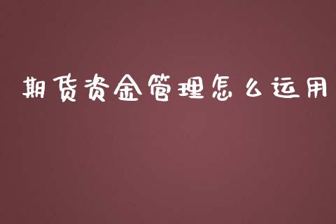 期货资金管理怎么运用_https://m.letulww.com_股指期货交易时间_第1张