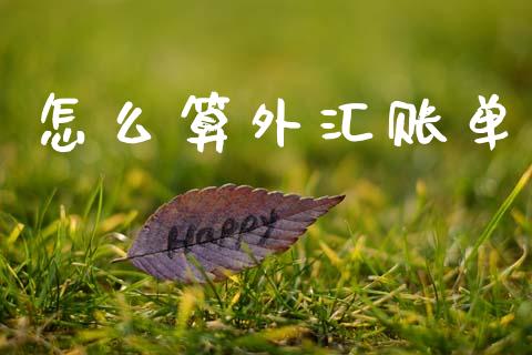 怎么算外汇账单_https://m.letulww.com_期货开户保证金_第1张