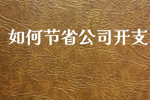 如何节省公司开支_https://m.letulww.com_期货交易软件_第1张