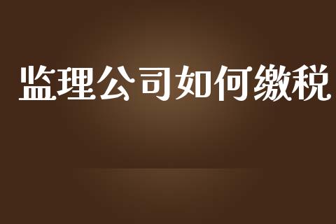 监理公司如何缴税_https://m.letulww.com_股指期货交易时间_第1张