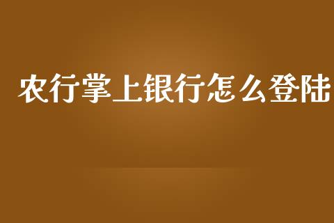农行掌上银行怎么登陆_https://m.letulww.com_期货开户保证金_第1张