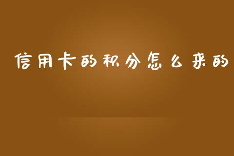 信用卡的积分怎么来的_https://m.letulww.com_期货交易软件_第1张